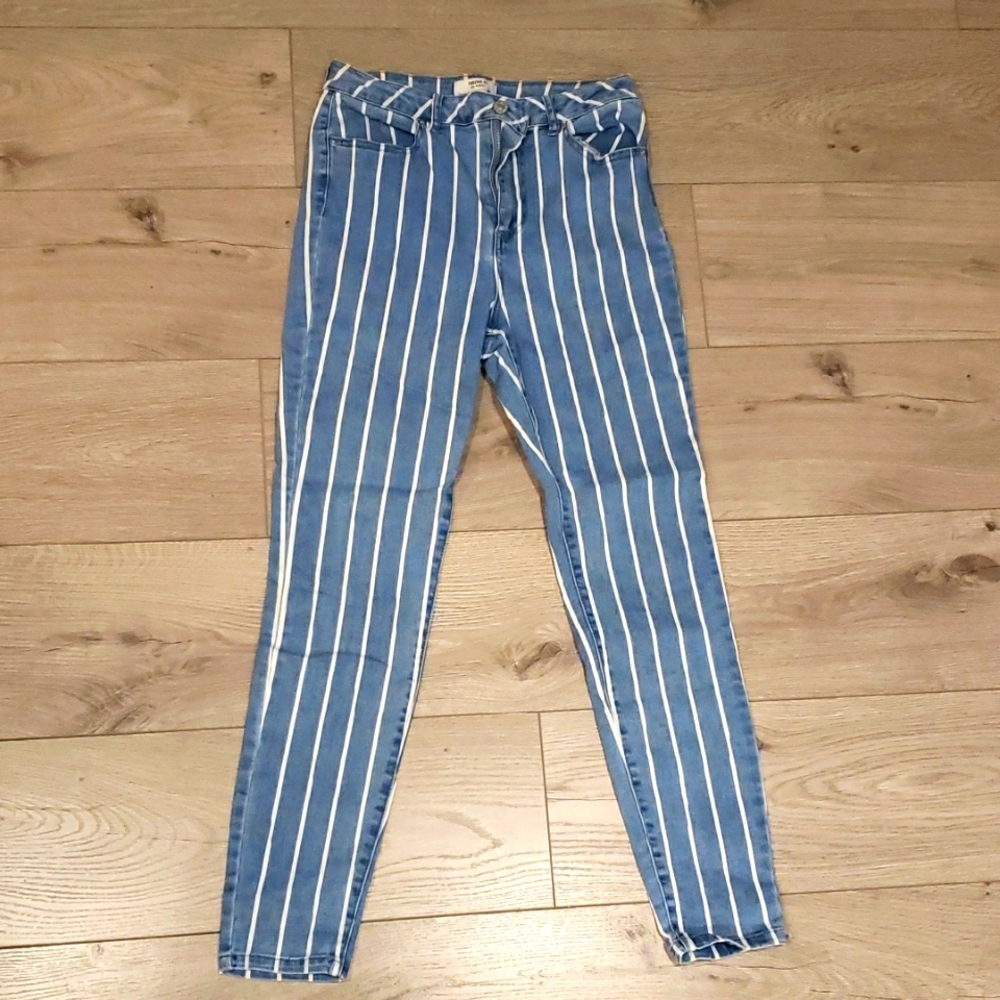 Striped Blue Women's Jeans